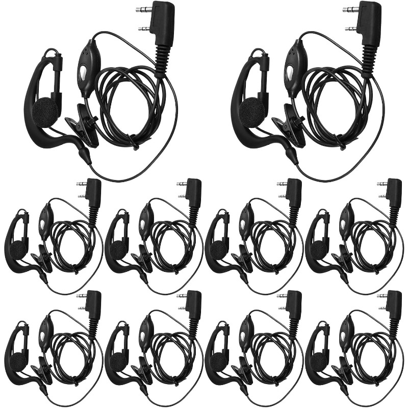 10pcs Walkie Talkie Earpiece w - Wired Earphone Mic ulasan dan harga