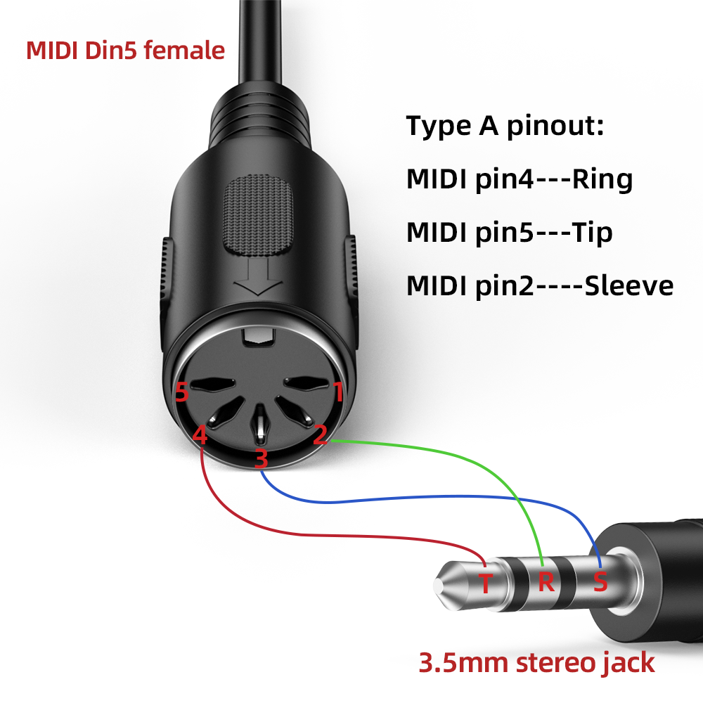 2 Pcs Type-A  MIDI To TRS 3.5m - Cable Extension 3.5 ulasan dan harga